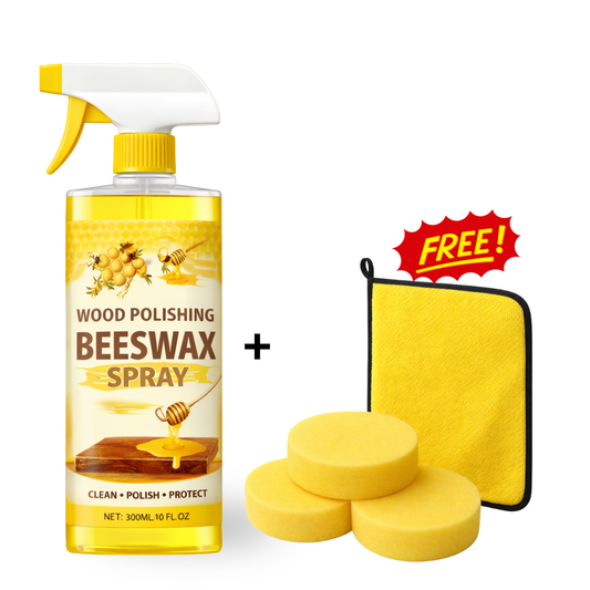 Wood Polishing Beeswax Spray "With Free Cleaning Towel + Sponge"